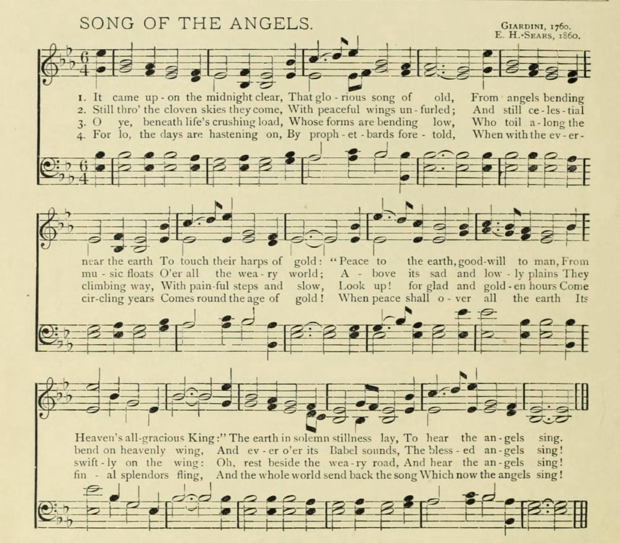 Song of the Angels Christmas Songs 1891 Canvas Art - (24 x 36)