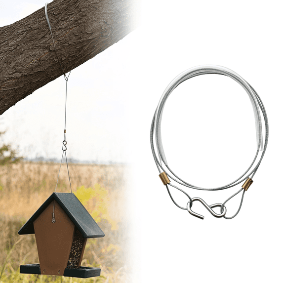 Songbird Essentials Bird Feeder Hanger Limb Protector Stainless Steel Cable Hanger 36 in