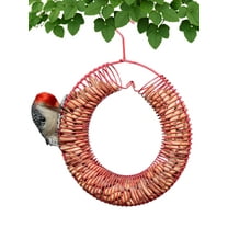 Songbird Essentials Bird Feeder Squirrel Feeder Whole Peanuts Wreath Red