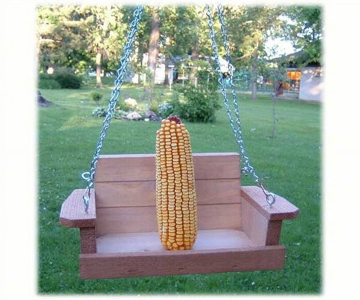 Natural Cedar Squirrel Feeder Swing with Zinc Chain