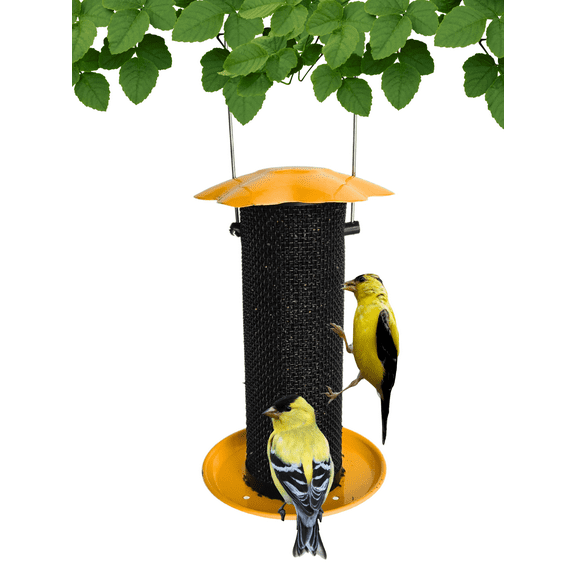 Songbird Essentials Thistle Bird Feeder Yellow Bird Seed Finch Feeder, 1/2 lb. Capacity