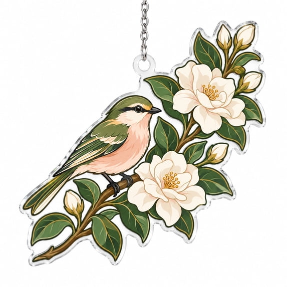 Weave Spring Songbird Gardenia Acrylic Suncatcher Ornament for Patio Spring ...