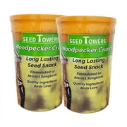 Songbird Treats Woodpecker Crunch Seed Tower 2 Pack | 2lbs each | Bundle of 2 two Seed Log Towers for Wild Birds | Woodpecker Crunch 2 Pack 32 oz each