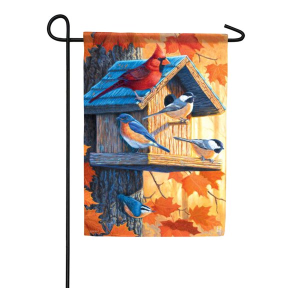 Songbirds Birdhouse Sweet Backyard Wildlife Birds Nesting Box Outdoor Welcome Display Art, 12x18 POLE NOT INCLUDED