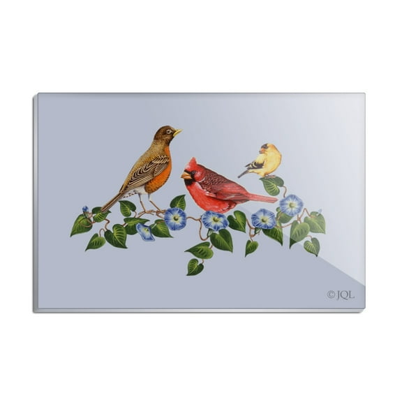 Songbirds and Flowers Cardinal Rectangle Acrylic Fridge Refrigerator Magnet
