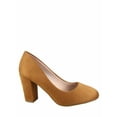 thumbnail image 1 of Songful-3 Women's Fashion Patent Faux Suede Round Toe Chunky Heel Slip On Pump Dress Shoes, 1 of 2