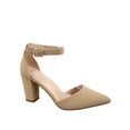 thumbnail image 1 of Songful-6 Women's Pointed Toe Ankle Strap Buckle Chunky High Heels Sandals Shoes ( Taupe, 7.5 ), 1 of 2