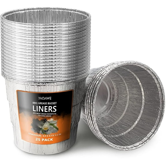 Songlam Wood Pellet Grills Aluminum Grease Bucket Liners (25 Count)