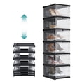 thumbnail image 1 of SONGMICS Shoe Boxes Set of 6,Stackable Shoe Storage Organizer for Closet Entryway,60s Assembly Foldable and Portable, 1 of 5