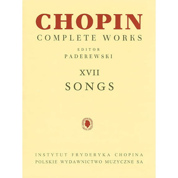 Songs: Chopin Complete Works Vol. XVII, (Paperback)