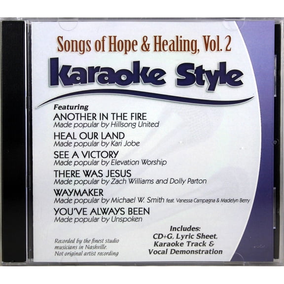 Songs Of Hope & Healing Volume 2 Karaoke Style NEW CD+G Daywind 6 Songs