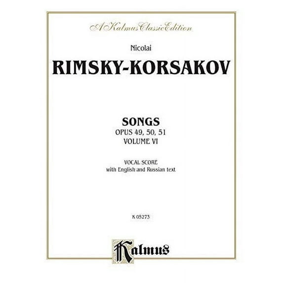 Songs, Op. 49, 50, 51, Vol 6: Russian, English Language Edition