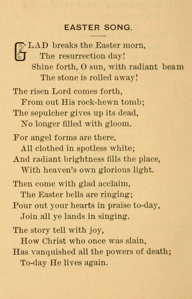 Songs by the Way 1886 Easter Song Canvas Art - Lucy Nichols Granger (24 x 36)