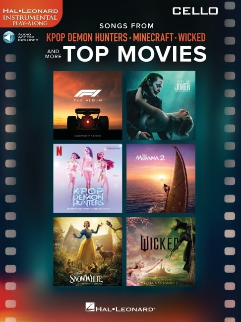 Songs from Kpop Demon Hunters, Minecraft, Wicked and More Top Movies Cello Play Along Book with Online Audio Beginner In, (Paperback)