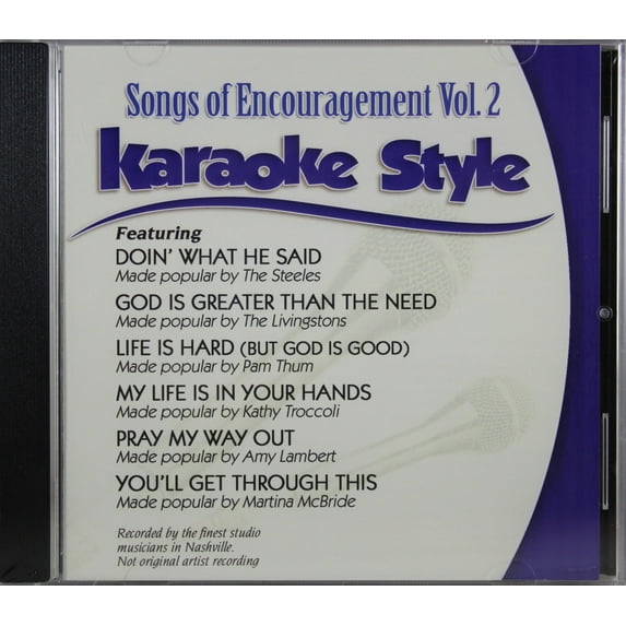 Songs of Encouragement Volume 2 Christian Karaoke Style NEW CD+G Daywind 6 Songs