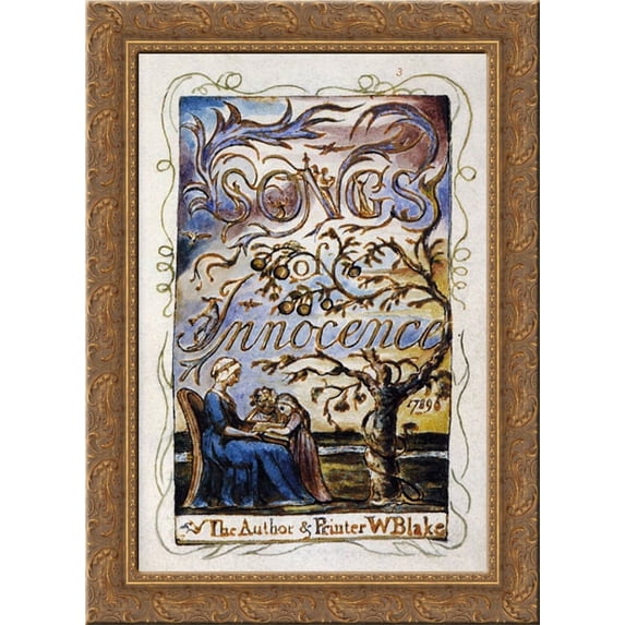 Songs of Innocence (Title page) 19x24 Gold Ornate Wood Framed Canvas Art by Blake, William
