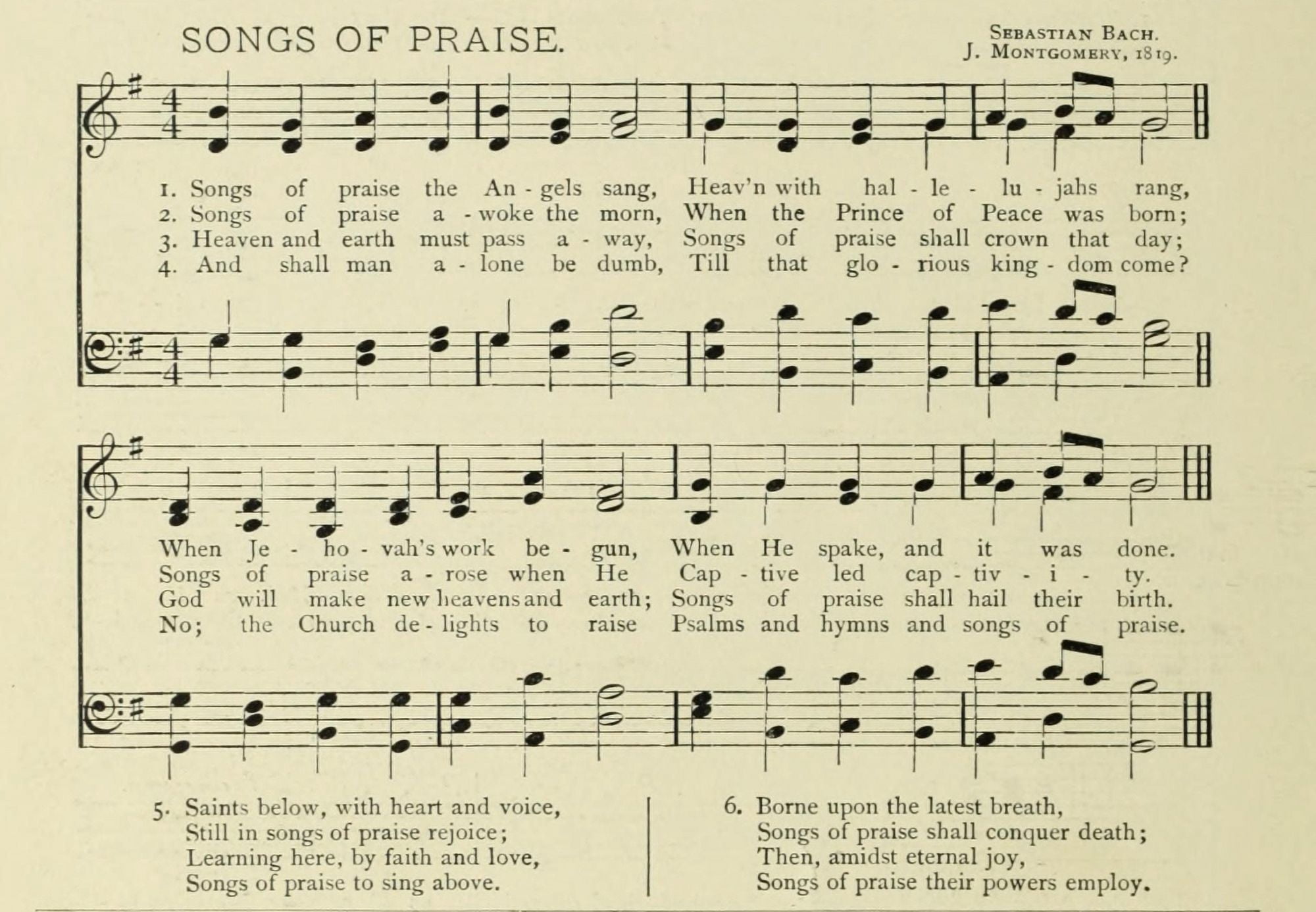 Songs of Praise Christmas in Song 1891 Canvas Art - (24 x 36)