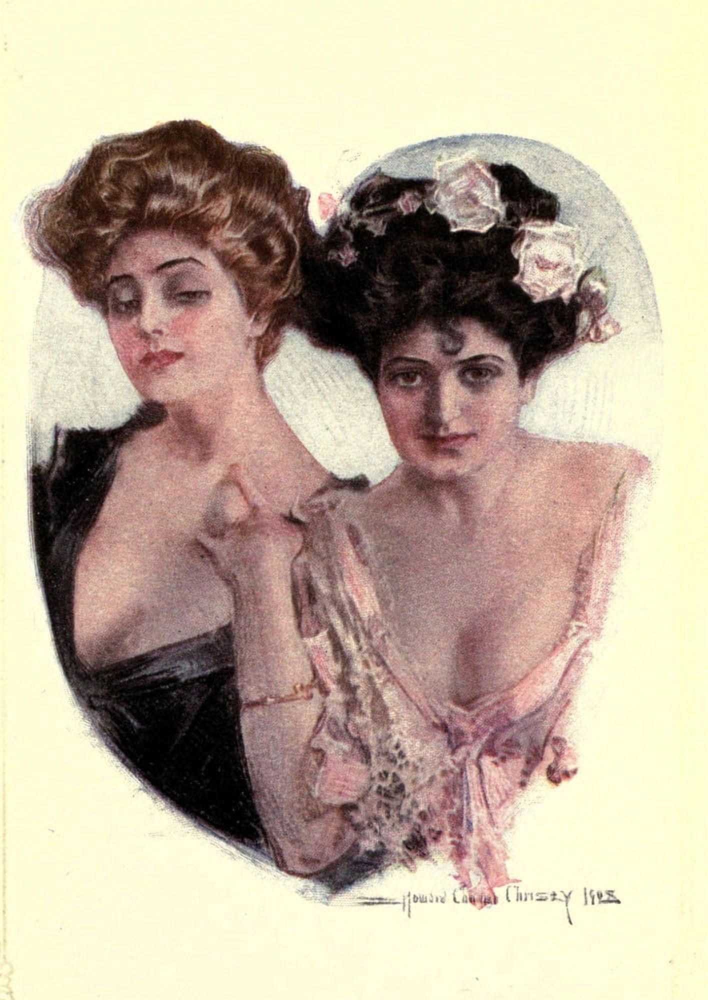 Songs of Sentiment 1910 Close friends Canvas Art - Howard Chandler Christy (24 x 36)