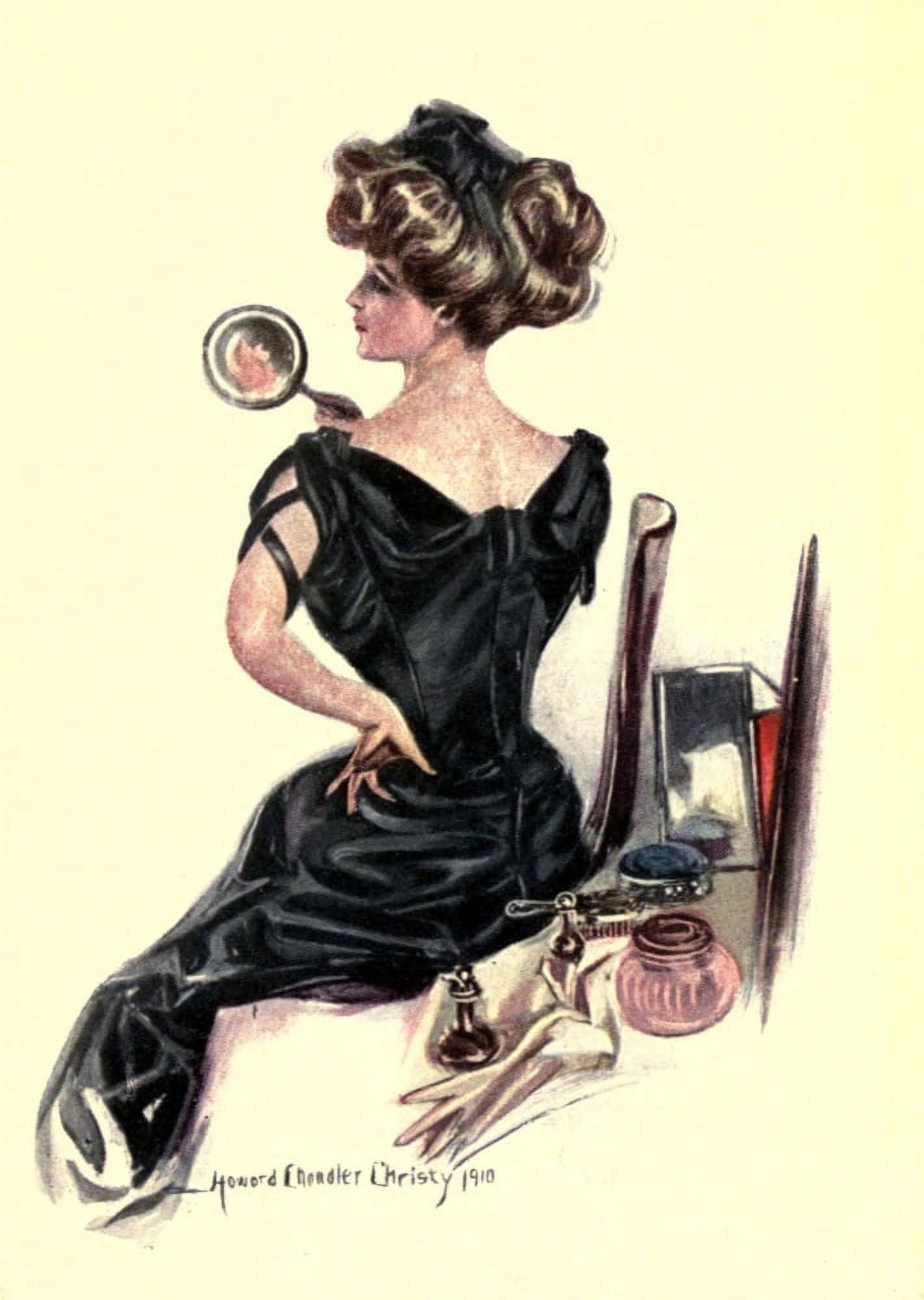 Songs of Sentiment 1910 Lady with mirror Canvas Art - Howard Chandler Christy (18 x 24)