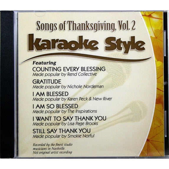 Songs of Thanksgiving Volume 2 Christian Karaoke Style NEW CD+G Daywind 6 Songs