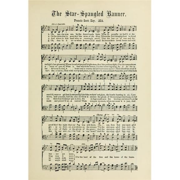 Songs that Never Die 1894 Star Spangled Banner Poster Print by Francis Scott Key