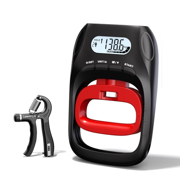 Songsun Digital Grip Strengthener: Adjustable electronic dynamometer for training & rehab. Measures up to 400 lbs/180 kg. For athletes & therapy.