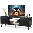 thumbnail image 1 of Sonharlar TV Stand for 55 60 Inch TV, Black Wood Television Stand 2 Cabinet Modern Entertainment Center with Storage For Bedroom, Office Furniture, Living Room, 1 of 6