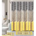 thumbnail image 1 of Sonia Yellow & Gray Multi-Tone 15-Piece Bathroom Accessory Set: 2 Bath Mats, Shower Curtain & 12 Fabric Covered Rings, 1 of 1
