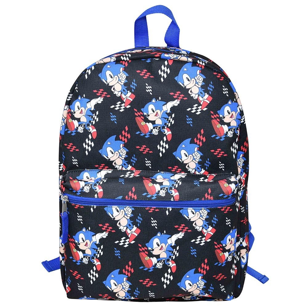 Sonic 16" Backpack with all over Print- Perfect for Preschool & Elementary Boys & Girls