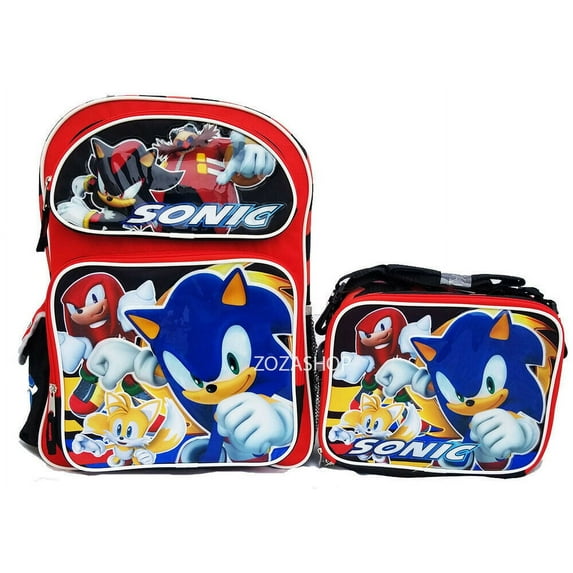 Sonic 16" Large Backpack and Lunch set 2 pc Licensed NWT