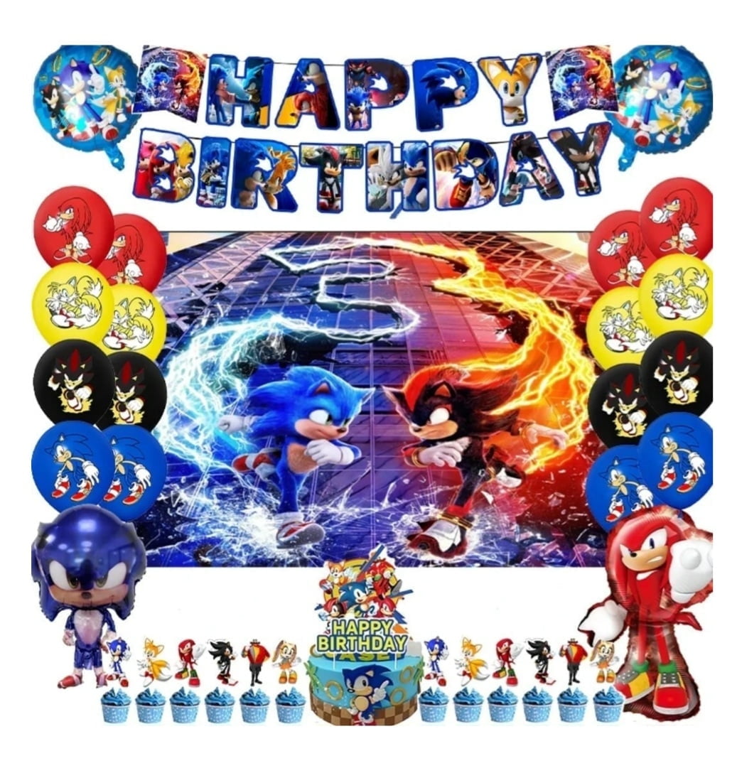 Sonic the Hedgehog 2 Party Decoration Balloons Banner Backdrop Cake Topper Balloons