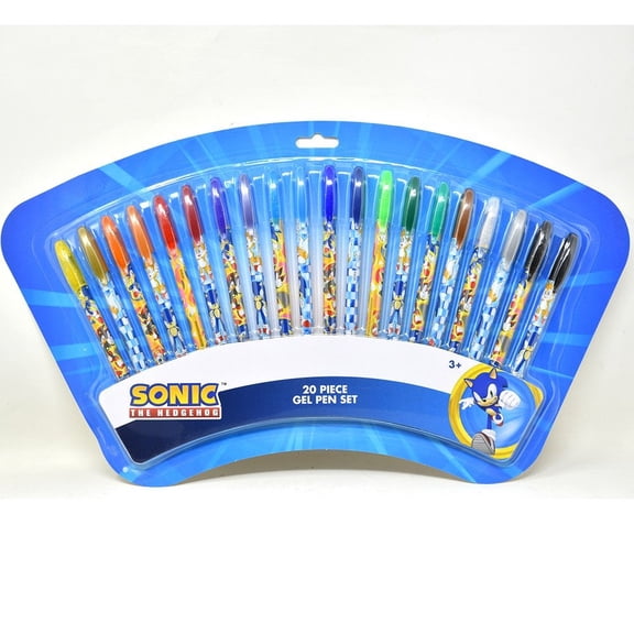 Sonic 20pk Gel Pens on Card, 3+ YEARS