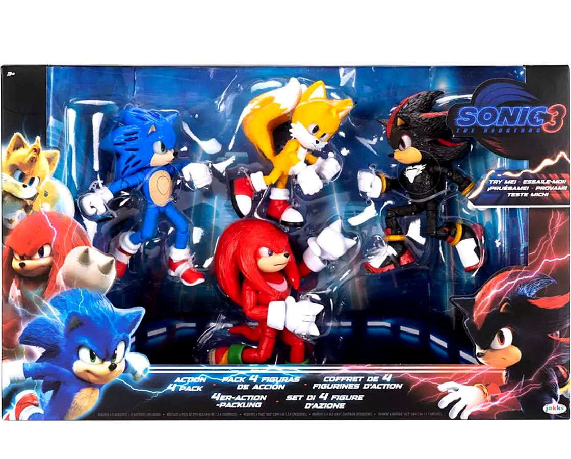 Sonic 3 Movie 5-Inch Action Figure 4-Pack - Sonic, Tails, Shadow ...