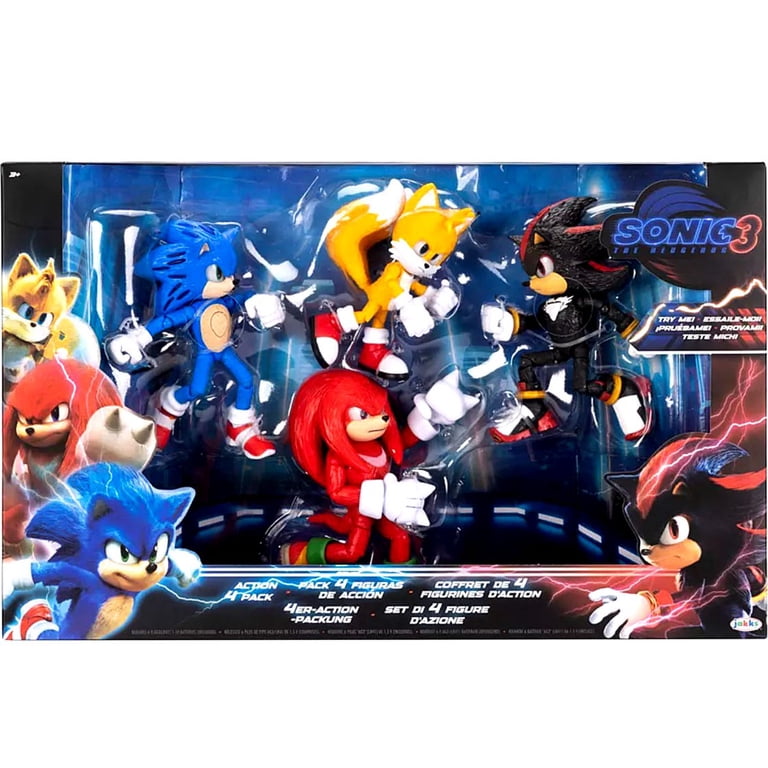 ソニック3 アクションフィギュア ソニック テイルス ナックルズ シャドウ 4体 Sonic 3 Movie 5-Inch Action Figure 4-Pack - Sonic, Tails, Shadow