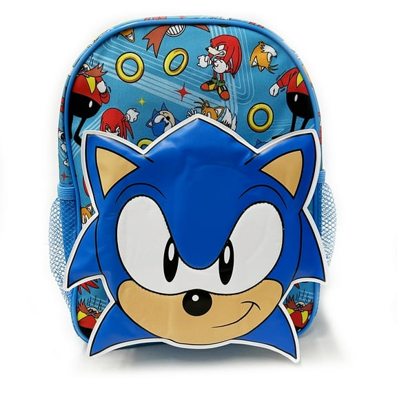 Sonic 3D Face Front Poket 11" Small Backpack