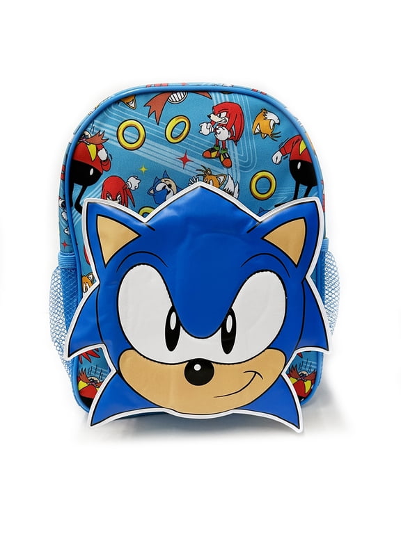 Sonic 3D Face Front Poket 11" Small Backpack