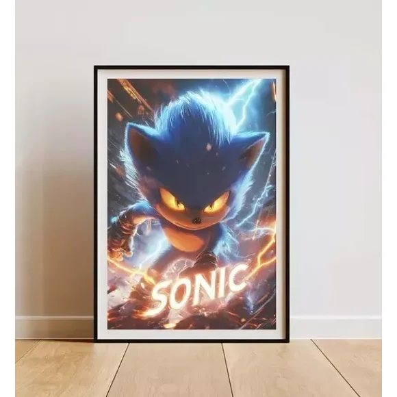 Sonic - 4 Posters On The Famous Video Game Hero - Sonic - Ramen - Knuckles 1 NO FRAMED POSTER Home Decor, Vintage Art Print, Haging Poster, Cute Birthday Gift, Wall Art