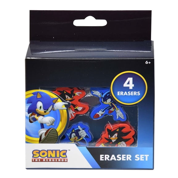 Sonic 4pk Shaped Erasers in Box