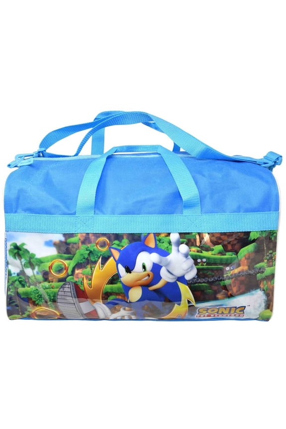 Blue Sonic the Hedgehog Duffle Bag, for Travel, School, Sports, Daycare, or Vacation