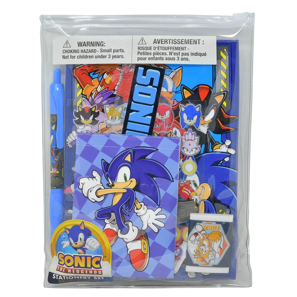 Sonic 6pc Stationery Set in Zipper Bag