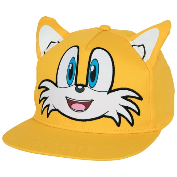 Sonic 862130 Sonic the Hedgehog Tails Big Face Youth Hat with Ears, Yellow