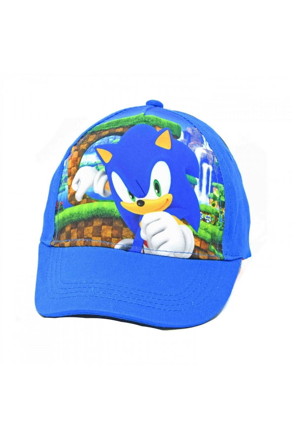 Sonic 868158 Sonic The Hedgehog Green Hill Zone Adjustable Kids Hat, Blue