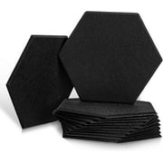 Sonic Acoustics Hexagon Acoustic Sound Absorption Panels, Beveled Edge Tiles Acoustic Panel, Wall Decoration, Acoustic Treatment, Black, 12' x 14' x 0.4', 12-Pack for Independence Day.