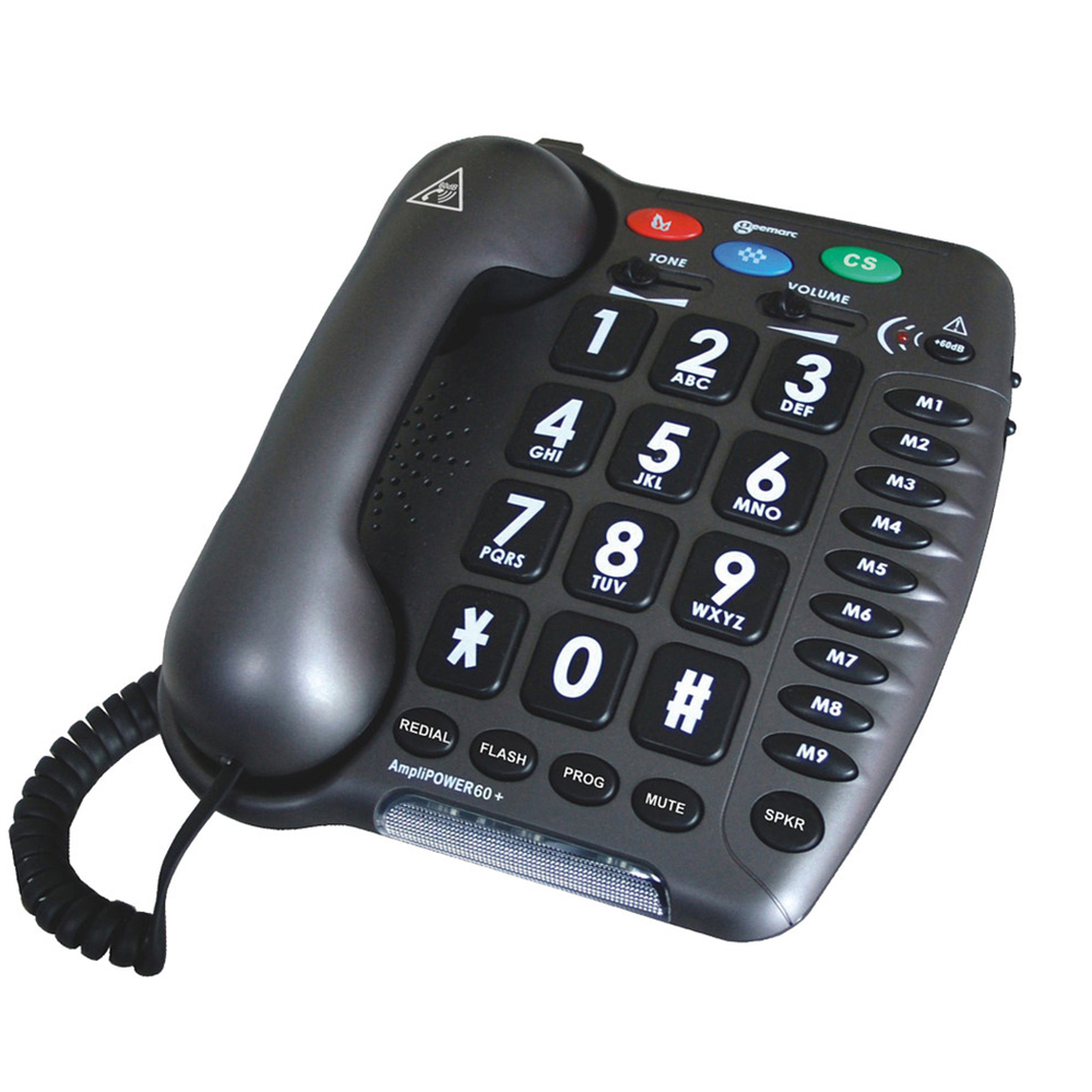 Sonic Alert - Amplified 67db Extra Loudspeaker Telephone with Large Display Buttons - Dark Gray - image 1 of 8