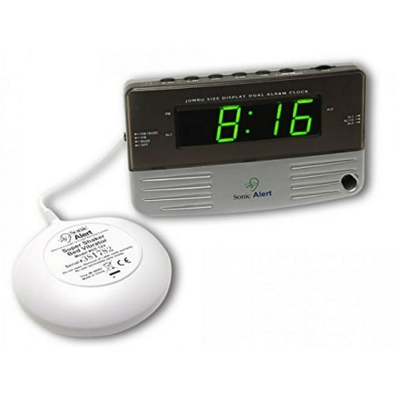 Sonic Alert Loud Dual Alarm Clock SB200ss with Vibrating Shaker