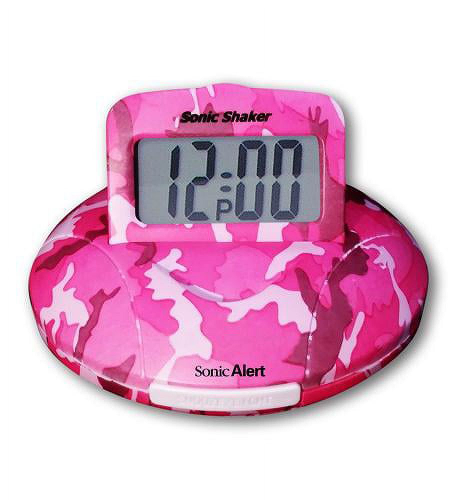 Sonic Alert Pink Portable Alarm Clock - Portable Alarm Clock for ...
