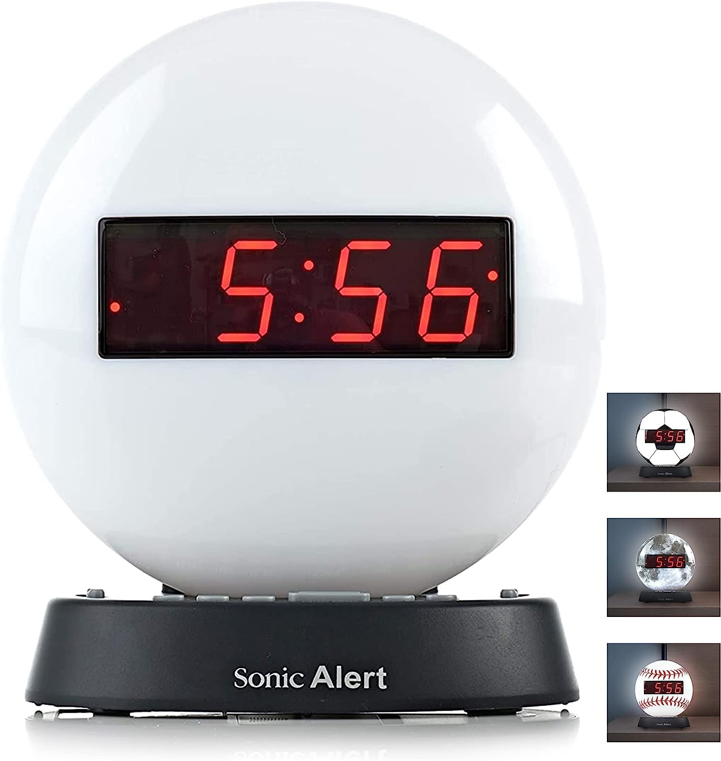 Sonic Alert Soft White Alarm Clock Nightlight Wake Up with Gentle Light and Sound