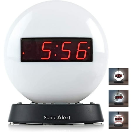 Sonic Alert Soft White Alarm Clock Nightlight - Wake Up with Gentle Light and Sound