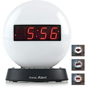 Sonic Alert Soft White Alarm Clock Nightlight - Wake Up with Gentle Light and Sound