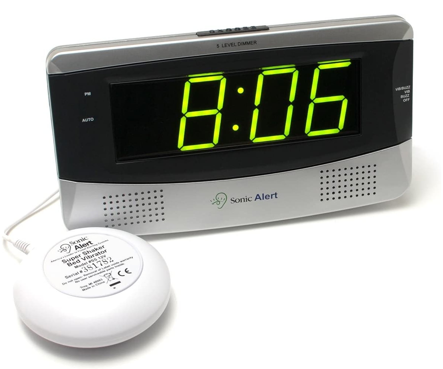 Sonic Alert Sonic Bomb Extra Loud Large Digital Display Alarm Clock